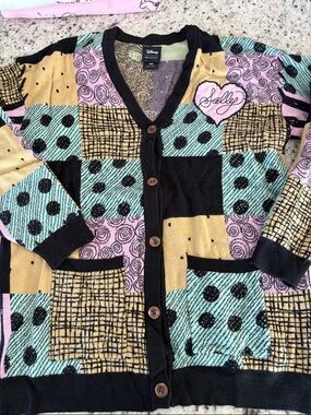 Disney Sally Patchwork Cardigan - Mint, Pink, Mustard